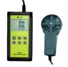 TPI-556轉(zhuǎn)輪式記憶風(fēng)速計. 顯示：雙數(shù)字LCD.測量：風(fēng)速：m/s，Km/h，ft/min，Knots，mile/s.溫度：℃，℉.風(fēng)量：CFM立方英尺每分鐘，CMM立方米每分鐘.量程：a.風(fēng)速：0.4~30m/s（傳感器：低阻力滾珠軸承風(fēng)扇）.溫度：-20~80℃  （傳感器：精密熱敏電阻）.風(fēng)量：0~999900CMM及CFM

