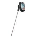 testo 905-T1插入式溫度計(jì)，包括固定夾和電池,量程寬，精度高，是響應(yīng)最快的插入式溫度計(jì)之一。帶插入式K型電熱偶探頭，直徑3mm。量 程：-50～+350℃

